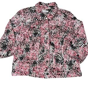 Christopher & Banks Pink Black White Patterned Jacket